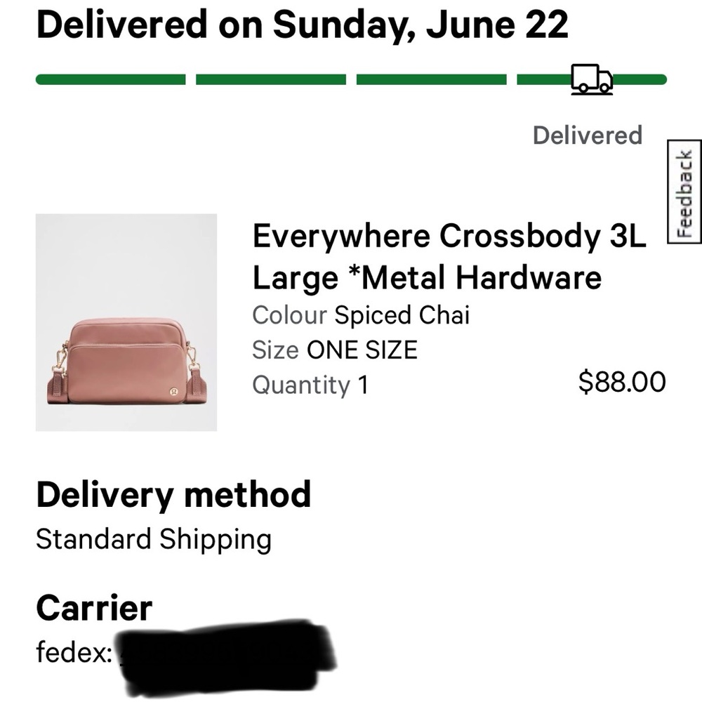 Lululemon Everywhere Crossbody 3L in Spiced Chai/Rose Gold